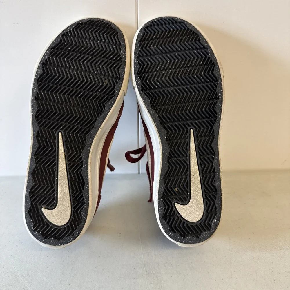 Nike Boys SB Portmore II Maroon Suede Skate Sneakers 905208-600 Size 4Y